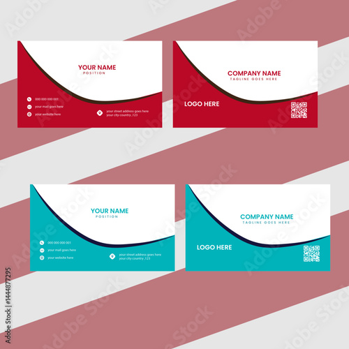 Modern business card template set.