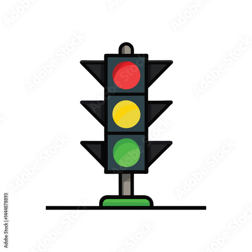 Traffic light vector illustration on white background