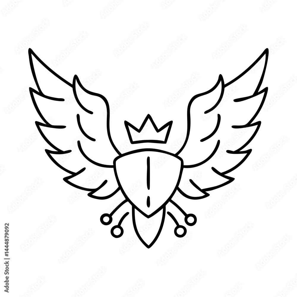 Obraz premium heraldic wings icon, heraldic wings vector illustration-simple illustration of heraldic wings, perfect for heraldic wings logos and icons