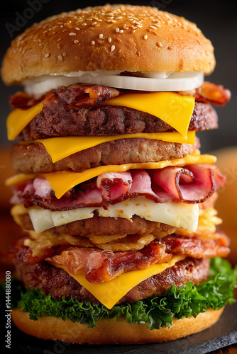 Stacked Burger: Gourmet Indulgence