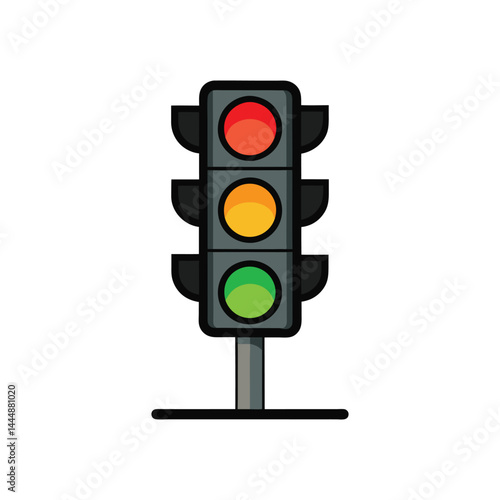 Traffic light vector illustration on white background