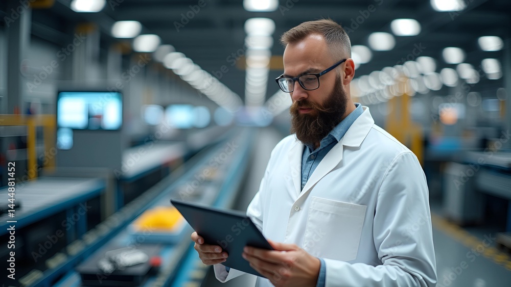 Engineer in Modern Factory Using Digital Tablet for Quality Control Engineer in Modern Factory Using Digital Tablet for Quality Control