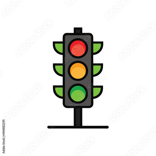Traffic light vector illustration on white background