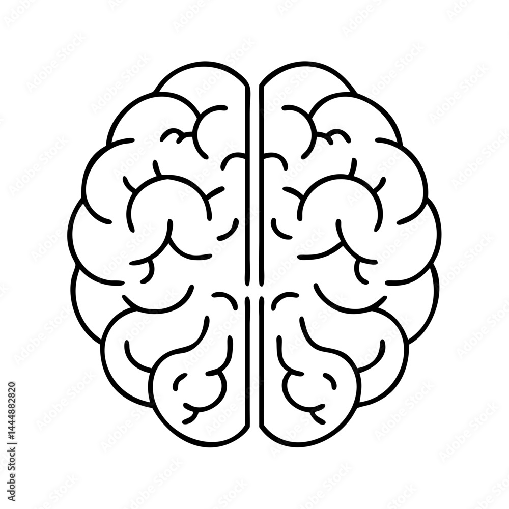 human brain icon in line style icon human brain icon in line style icon