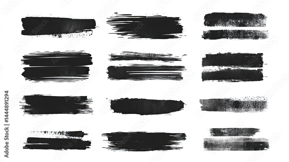 Abstract Black Ink Brush Strokes Design Elements. (10) Abstract Black Ink Brush Strokes Design Elements. (10)