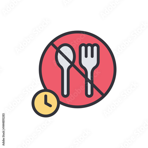 Fasting colored icons, minimalist vector illustration ,simple transparent graphic element .Isolated on white background