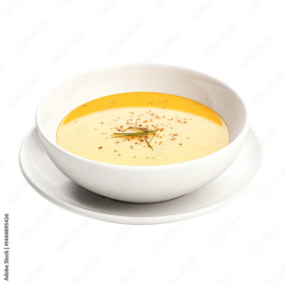 thick soup isolated on white