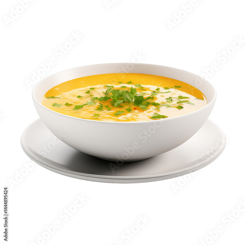 Obraz na płótnie thick soup in bowl isolated on white w salonie