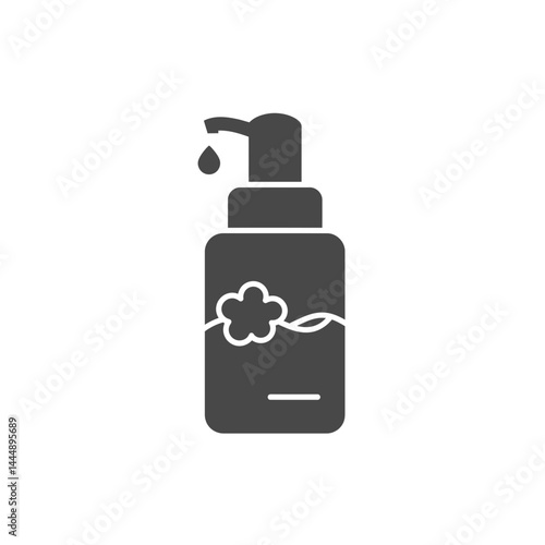 Elegant Dispenser: A minimalist monochrome illustration captures the sleek silhouette of a stylish dispenser. The focus is on clean lines.