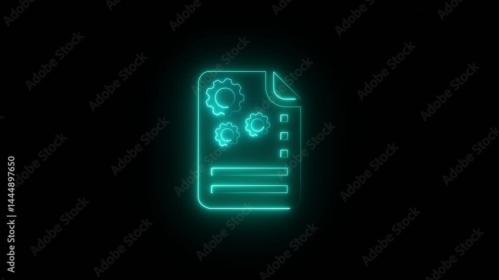 Glowing neon data structure icon isolated on black background. HD Video motion graphic animation Glowing neon data structure icon isolated on black background. HD Video motion graphic animation