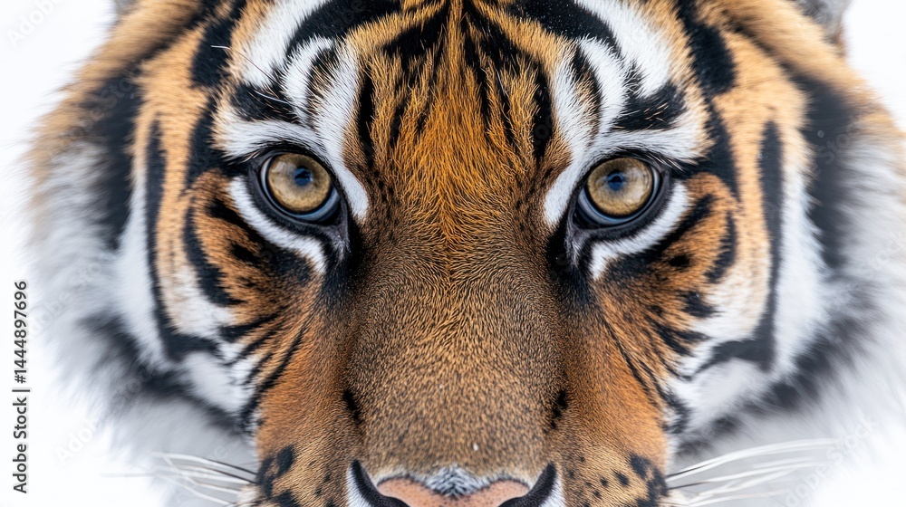 Fototapeta premium Majestic Tiger Close-Up: An Intense Gaze into the Wild