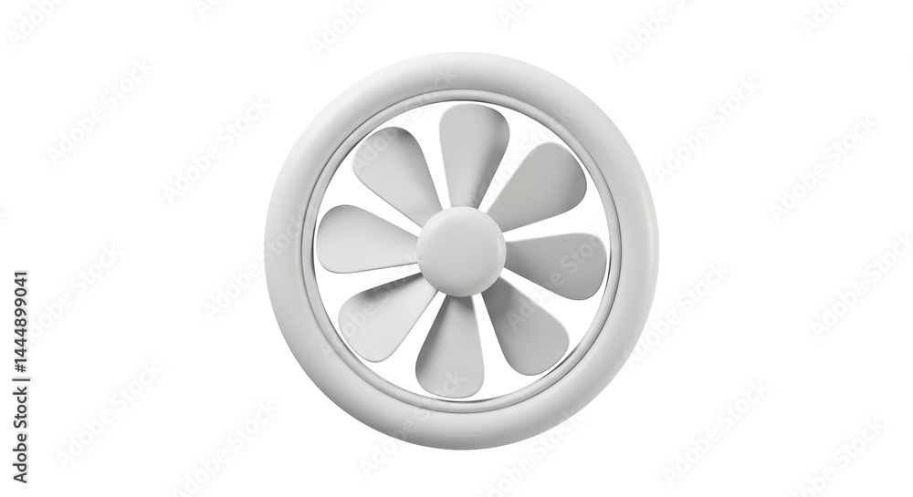 Fototapeta premium Isolated White Round Ventilation Grill Cover