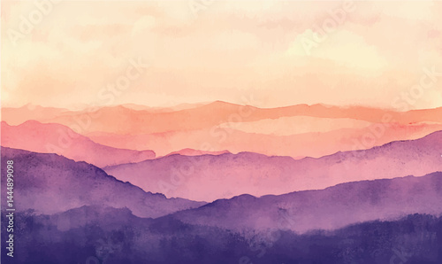 watercolor painting of the mountains background	
