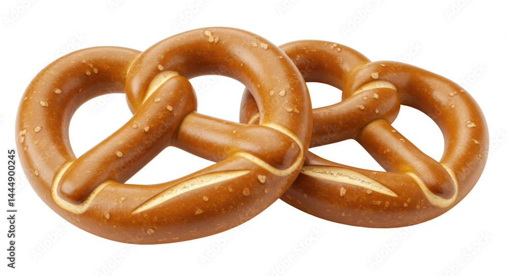Isolated Two Soft Pretzel Pastries Isolated Two Soft Pretzel Pastries