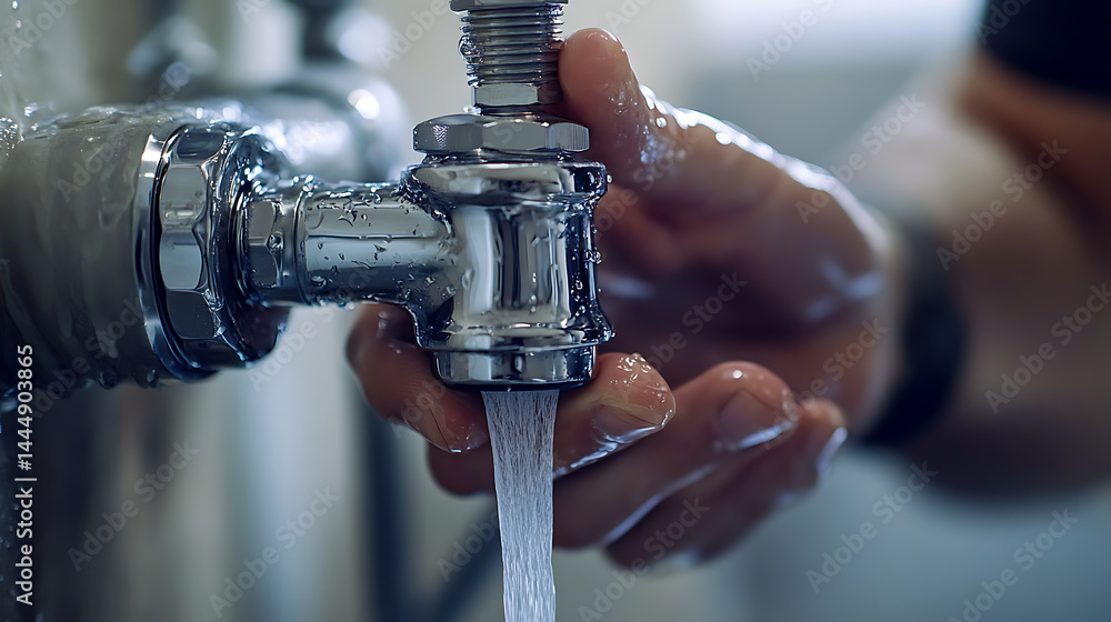 Person Washing Hands Under Running Water from Faucet Person Washing Hands Under Running Water from Faucet