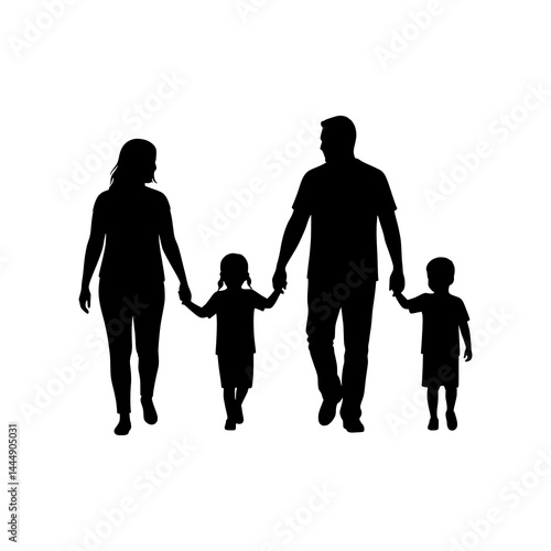 family silhouette vector