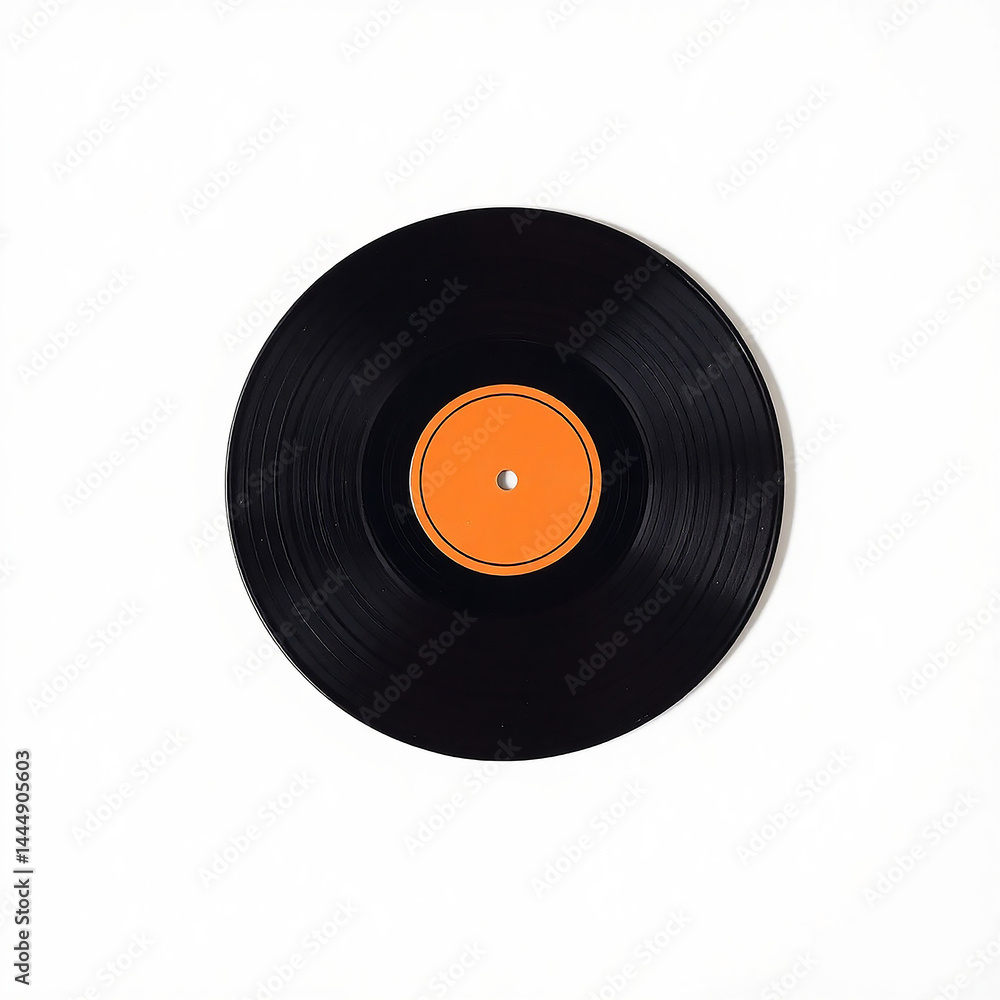 Fototapeta premium old vinyl record with red label