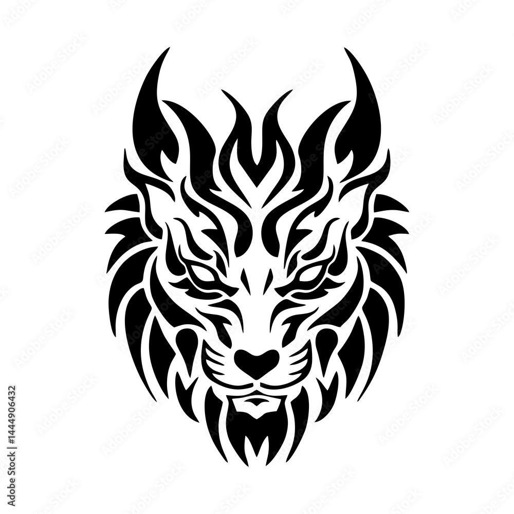 Obraz premium lion head tattoo vector