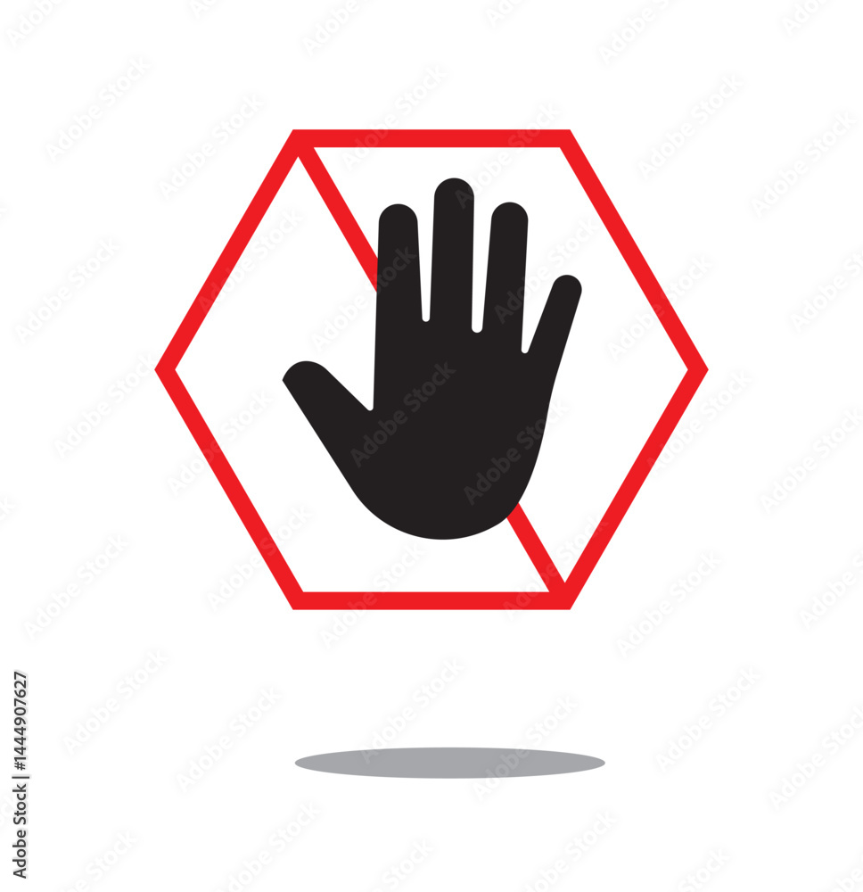 Fototapeta premium Hand icon vector isolated on white background. Hand gesture. hand stop . 