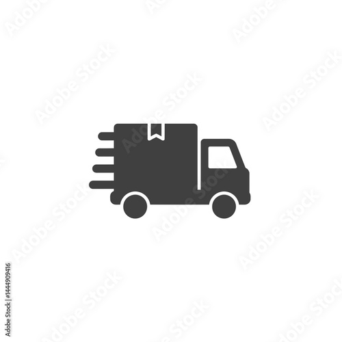 Express Delivery: A sleek, fast-moving delivery truck icon symbolizes swift shipping and the movement of goods.