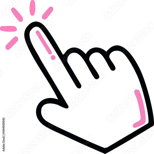 클릭 손가락 화살표 마우스 커서 라인드로잉 아이콘(click finger mouse couser line drawing icon)
