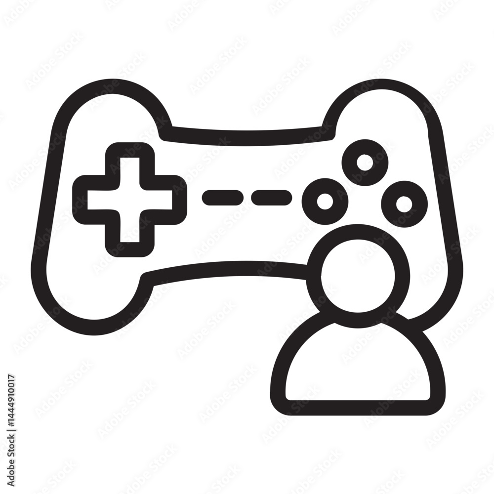 gamer line icon gamer line icon