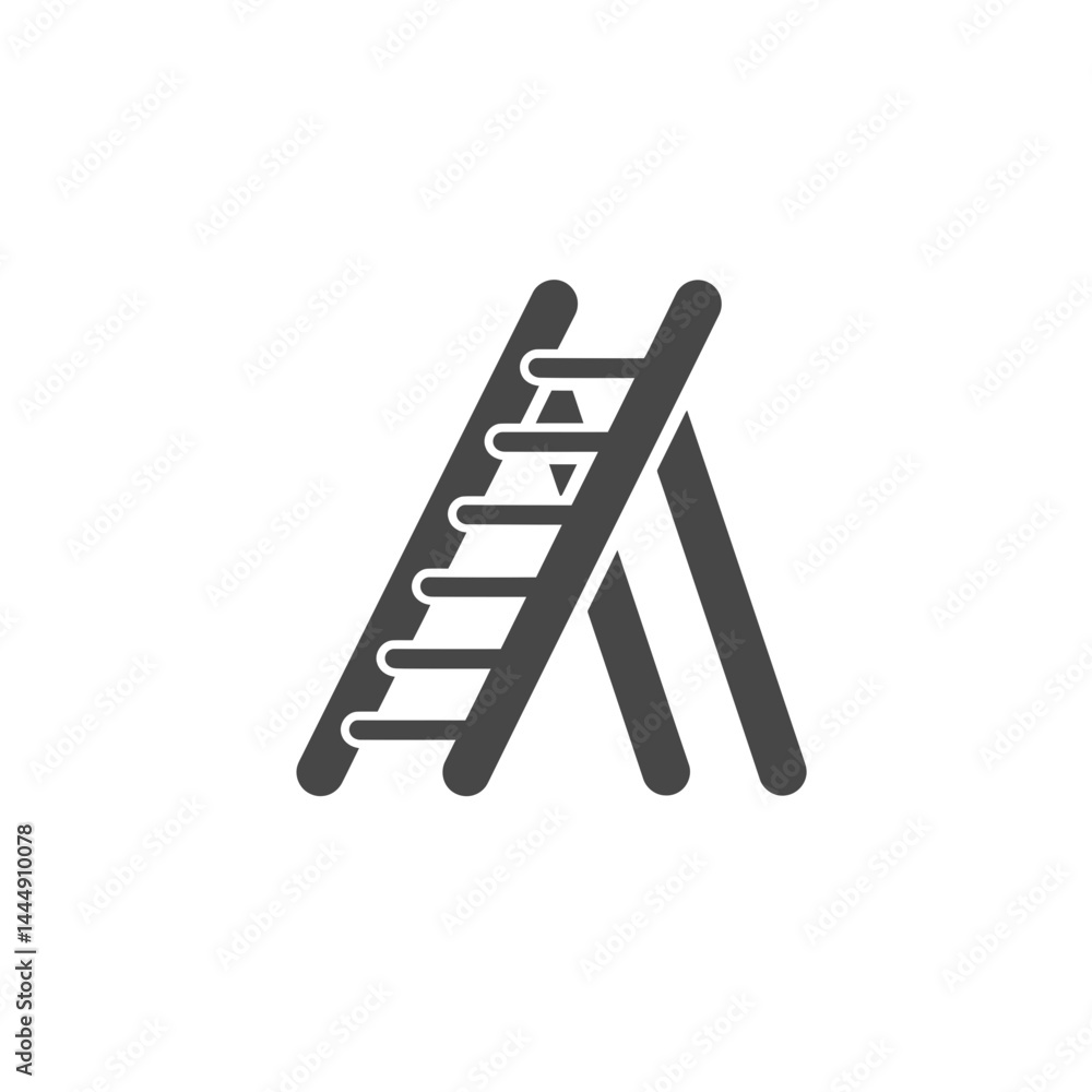 Simple Ladder Icon: A minimalist illustration captures a ladder's essence, a universal symbol of progress and ascent, presented in a clean and contemporary style. Simple Ladder Icon: A minimalist illustration captures a ladder's essence, a universal symbol of progress and ascent, presented in a clean and contemporary style.