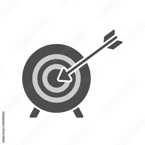 Bullseye: An arrow strikes the center of a target, with perfect precision and accuracy, symbolizing goals and achievement.