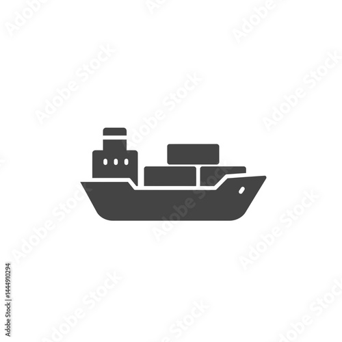Vessel of Commerce: A stylized depiction of a container ship, the heart of global trade and transport, navigating the seas with its cargo holds packed.