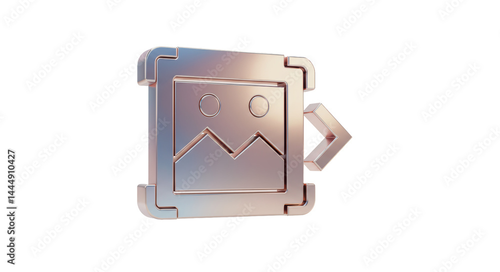 Isolated Metallic Gradient Photo Frame Icon Isolated Metallic Gradient Photo Frame Icon