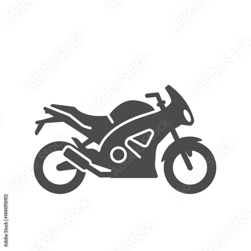 Motorcycle Icon: Capturing the essence of speed and freedom, a sleek motorcycle silhouette evokes the thrill of the open road.
