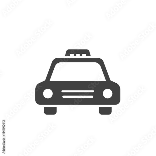 Taxi Icon: A simple and clear image featuring a taxi cab icon, representing urban transportation and travel services.