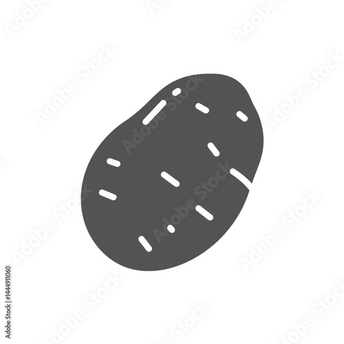The Humble Potato: A simple yet versatile potato, showcased in a clear and bold illustration, a staple ingredient perfect for culinary creations.