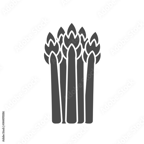 Asparagus Icon: A striking monochrome icon of fresh asparagus spears, perfect for illustrating culinary concepts, healthy eating or any design project needing a touch of natural freshness.