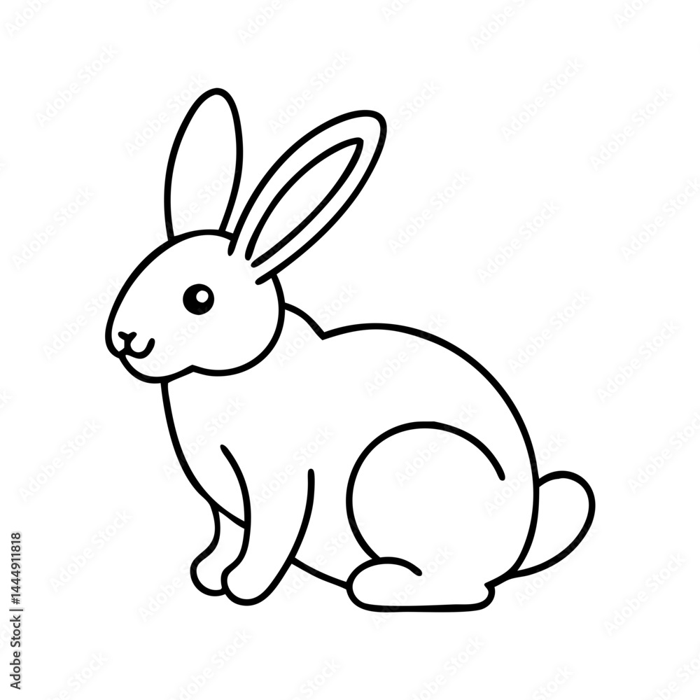 Obraz premium rabbit icon, rabbit vector illustration-simple illustration of rabbit, perfect for rabbit logos and icons