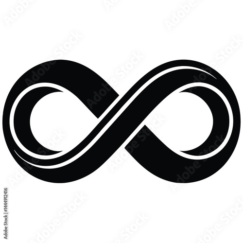 Symbolic Infinity Loop Shape, Eternal Sign, Mathematical Symbol, Figure Eight, Black Outline