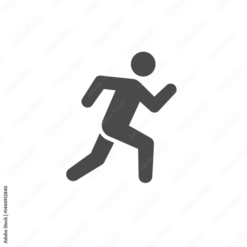 Running Person Icon: Simple black and white silhouette icon of a person running, ideal for web design, app development, or infographic visuals. Running Person Icon: Simple black and white silhouette icon of a person running, ideal for web design, app development, or infographic visuals.