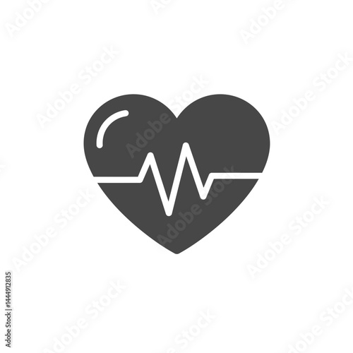 Cardiac Pulse Icon: A sleek and modern icon showcases the symbol of a heartbeat, depicting the rhythm and vitality of life, perfect for medical, health, or wellness-related design projects.
