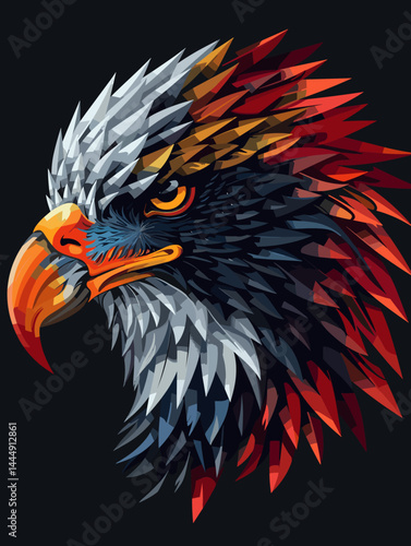 Eagle head on a black background. Vector illustration eps 10