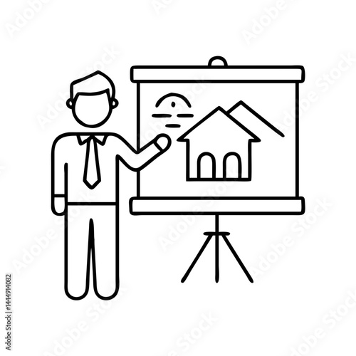 realtor presentation icon, realtor presentation vector illustration-simple illustration of realtor presentation, perfect for realtor presentation logos and icons