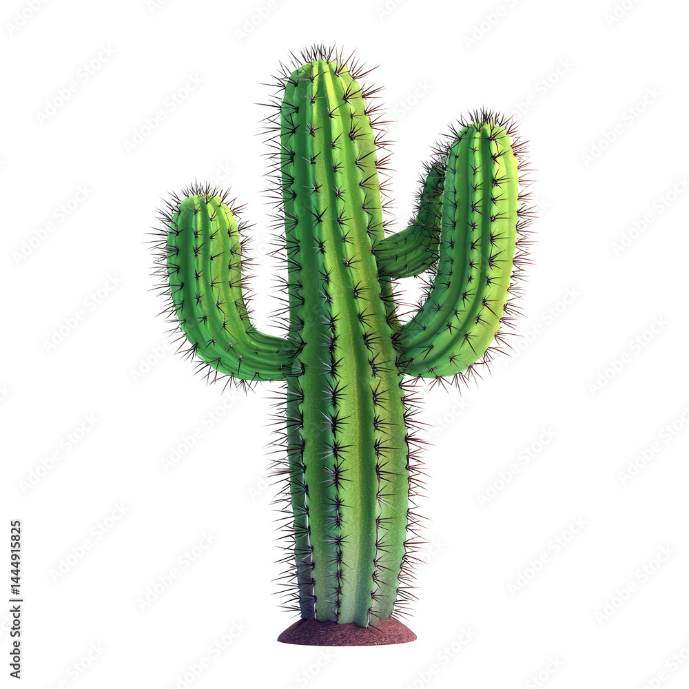 Naklejka premium Desert succulent plant. Detailed cactus