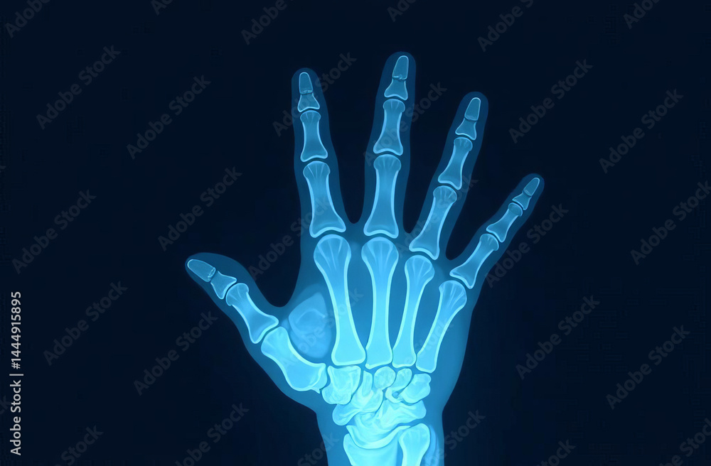 X-ray of a human hand X-ray of a human hand