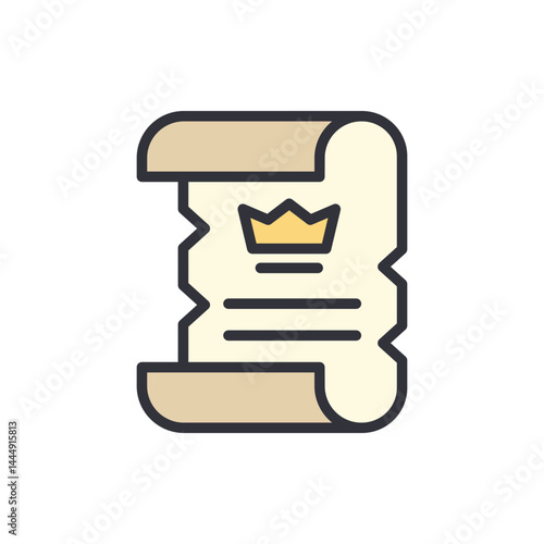Quest paper colored icons, minimalist vector illustration ,simple transparent graphic element .Isolated on white background