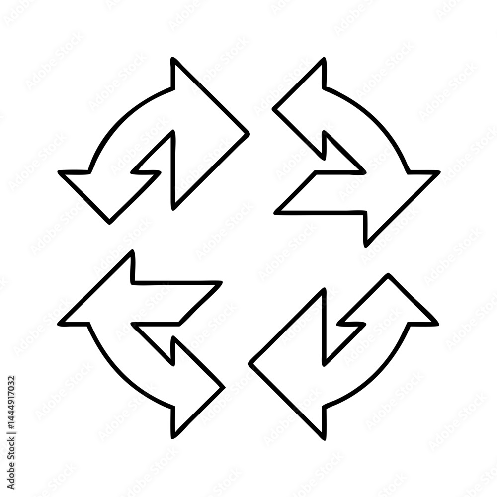 repeating rotation four arrows icon repeating rotation four arrows icon