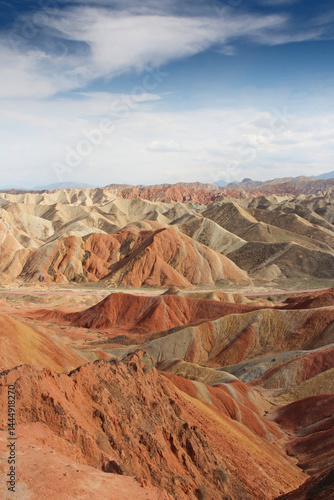 Scenery of Zhangye Danxia National Geopark (Rainbow Mountains) in Gansu, China