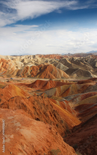 Scenery of Zhangye Danxia National Geopark (Rainbow Mountains) in Gansu, China