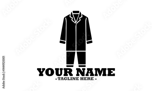 silhouette outlines a complete pajama set consisting of a long-sleeved top and comfortable pants. Apparel design concept, pajama Icon style, pajama logo icon and pajama vector design