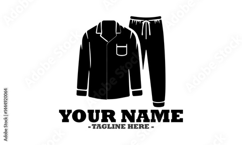 silhouette outlines a complete pajama set consisting of a long-sleeved top and comfortable pants. Apparel design concept, pajama Icon style, pajama logo icon and pajama vector design