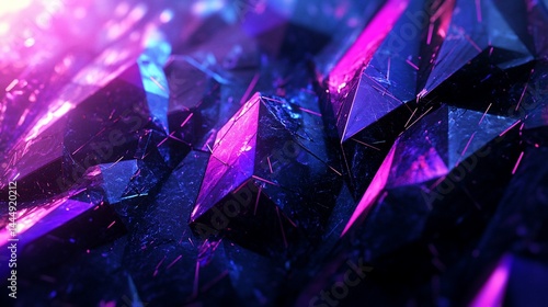 Wallpaper Mural Glowing, multifaceted crystals in vibrant purple and blue hues Torontodigital.ca