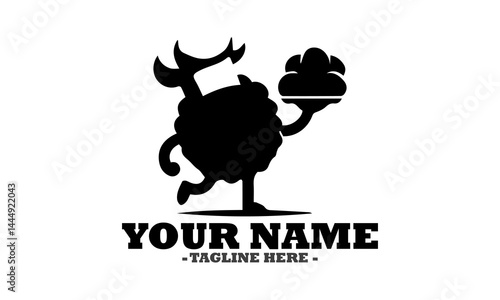 illustration chef meatball cartoon vector design, chef meatball mascot  cartoon character and  chef meatball cartoon logo icon art